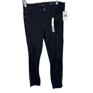 STS Blue Emma Crop Jeans Color Black Size 28 With Bottom Zipper MSP $59.00